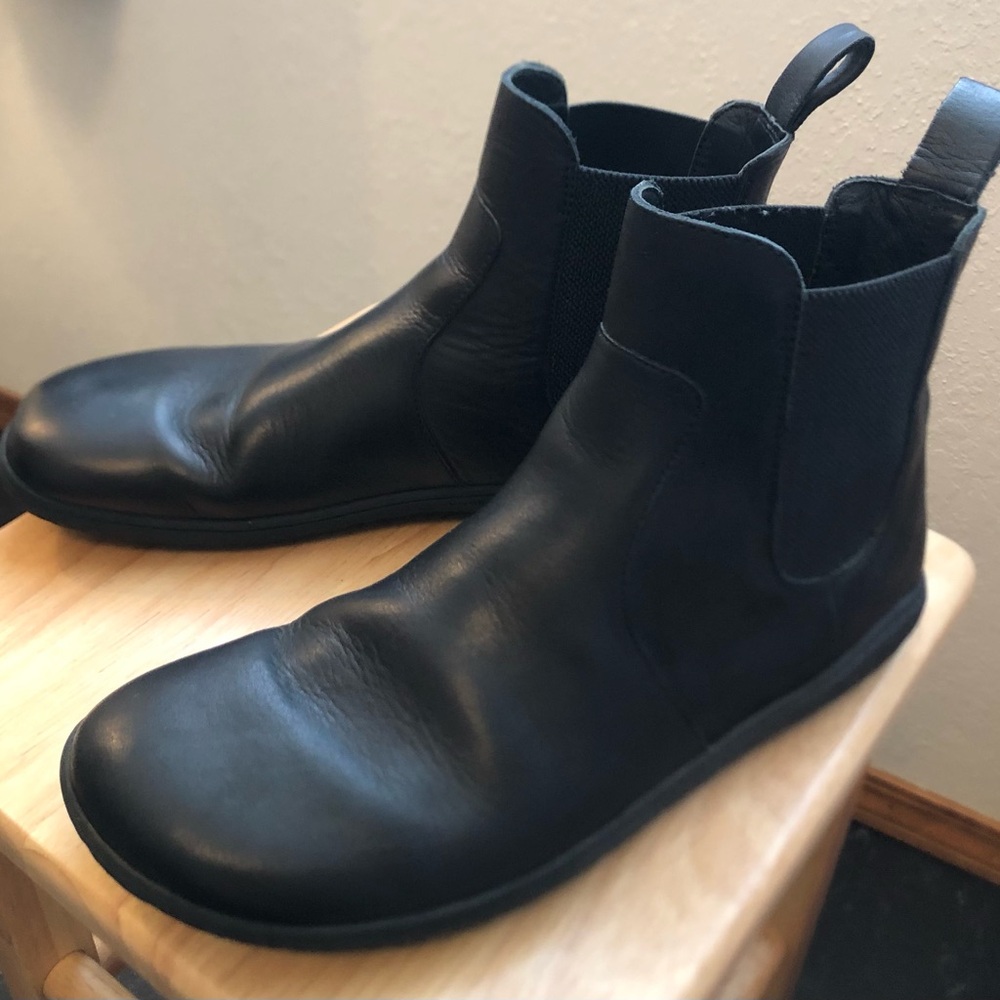 Vivo Barefoot Black Leather Chelsea Ankle Boots